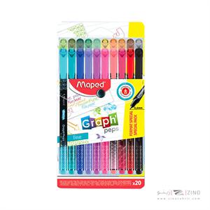 وان نویس نوک نمدی20رنگ بدنه طرح دارGraph pep مپد کد749052