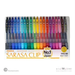 روان نویس فشاری ساراساکلیپ بسته  20رنگ  0/7 زبرا