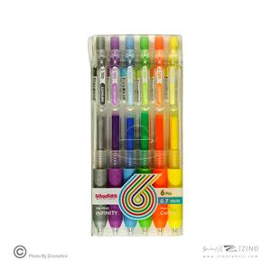 روان نویس فشاری گریپ دار0/7بسته6رنگ اینفینیتی(رنگ نئون) اسکول فنز کد921202-4