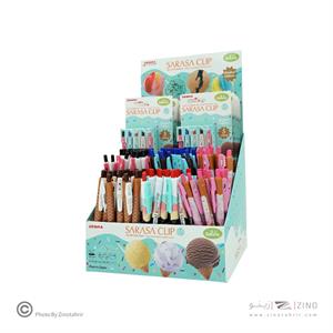 روان نویس فشاری ساراساکلیپ(رنگ جور) 0/5 طرح بستنی زبرا