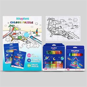 ست نقاشی 60تکه همراه باپازل اسکول فنز کدFA92407  