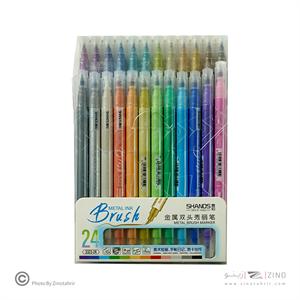 ماژیک متال مارکر 24 رنگ دوسر(یک سربراش)  SHANDS کدS323-24