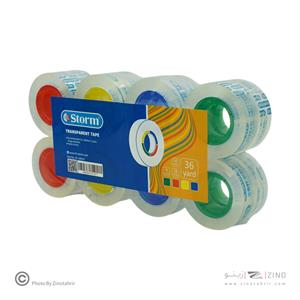 چسب نواری 36 یارد توپ رنگی استورم کد HL-147