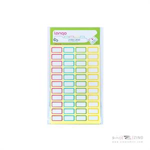 برچسب دوررنگی سایز10*20میلیمتر4برگی لانگوکدK-444 یا کد045