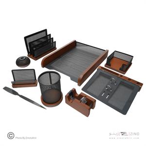 ست رومیزی 9تکه باکازیه چوب وفلز