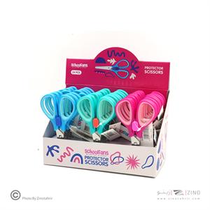 قیچی تیغه فلزی گرد گریپ دار قفل دار اسکول فنز کد93202