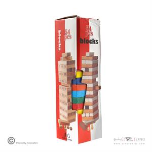 جنگاجعبه قرمز 54قطعه چوب رنگی