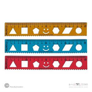 خط کش20سانت ساده و شابلون دار ژله ای(نشکن)آلپر (24عددی)