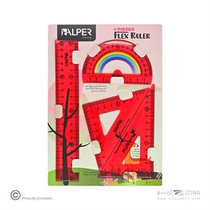 ست نقاله وگونیا خط کش ژله ای 4تکه(نشکن)آلپر