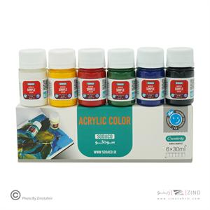 اکریلیک ساده30میل سوداکو 6رنگ کد00300