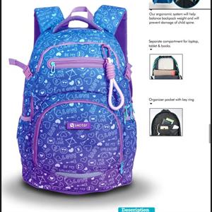 کوله پشتی طرحSPARK با پشتی طبی شوتای آبی آبرنگی لاو کدG15-71