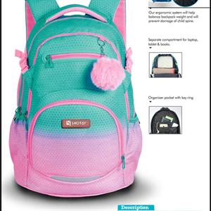 کوله پشتی طرحSPARK با پشتی طبی شوتای صورتی آبرنگی لاو کدG15-V06