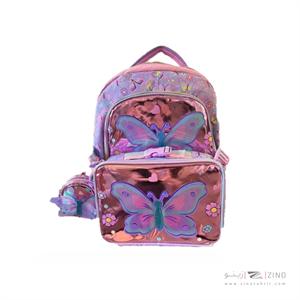 ست کوله پشتی به همراه ظرف غذا وست پروانه کدU2092-7