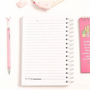 دفتر100برگ A5 خطدار سیمی جلدسخت (کاغذ سفید) برگ سری پیور بیوتی کد71514