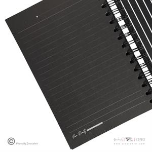 دفتر100برگ A5 خطدار سیمی جلدسخت (کاغذ مشکی) برگ سری پیور بیوتی کد70706