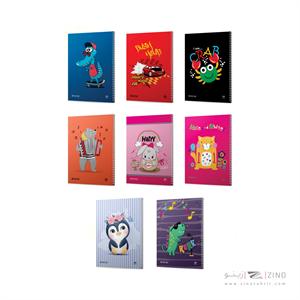 دفتر80برگ وزیری سیمی طلقی گلاسه فانتزی میکرو کدC5/C23/C20