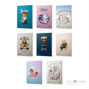 دفتر80برگ وزیری سیمی طلقی گلاسه تدی یونی کورن میکرو کدC22