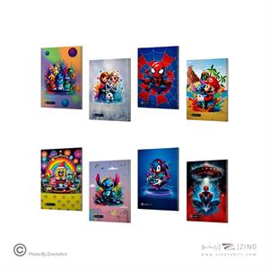 دفتر50برگ وزیری سیمی مجلد میکرو طرح فانتزی کد c 43-44-45-49-89