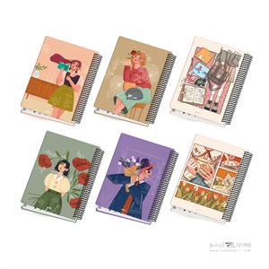 دفتر100برگ وزیری سیمی جلد سخت آبرنگ کدA053