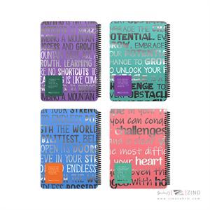 دفتر200برگ وزیری سیمی جلد سخت پیل سری تایپ(متالایز)