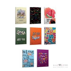 دفتر 50برگ دوخط سیمی طلقی+گلاسه میکرو کدC29