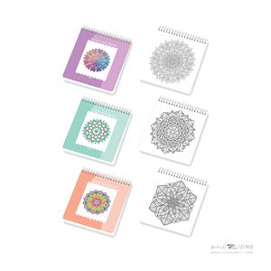 دفتر رنگ آمیزی42برگ22*20 سیمی ماندالا آبرنگ کدA062
