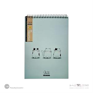 دفترنقاشی50برگ 24*17 سیم از بالا جلد سخت برگ سری فانتزی کد72302