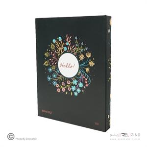 دفترکلاسوری 26حلقه 200برگ قفل فلزجلدسخت میکرو طرح جور