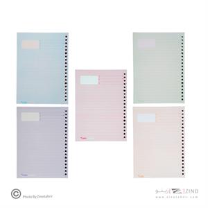 یدک دفتر کلاسوری 20حلقه خطدار برگ سری کیوت پالت کد74415