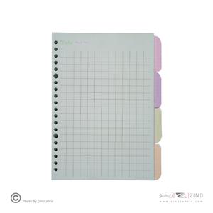 یدک دفتر کلاسوری 20حلقه شطرنجی برگ سری کیوت پالت کد74415