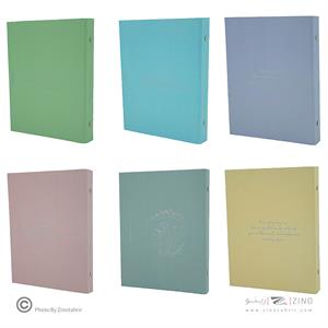 دفترکلاسوری20حلقه100برگ قفل فلز(کاغذ رنگی)برگ سری کیوت پالت کد71508