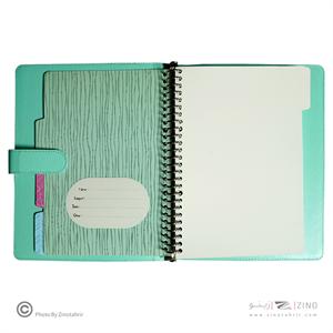 دفتر کلاسور26حلقه100برگ قفل فلز(مگنتی) هیرو چرم پاستلی کدSFB60