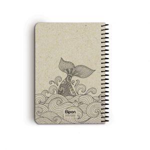 دفتریادداشت 100برگ 140*210 بی خط سیمی کلاسیک کرجی الیپون کد294کارتن24عددی