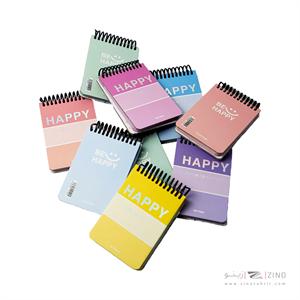 دفتریادداشت جیبی سیم ازبالا لانگو سری هپی