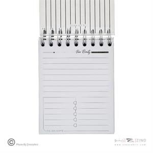 دفتریادداشت 100برگ سایز14*12 سیم ازبالاجلدسخت( کاغذسفید) برگ سری پیور بیوتی کد71515