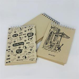 دفتریادداشت 80برگ سیم از بالا جلد سخت کرافت 21*14 میکرو کدF9