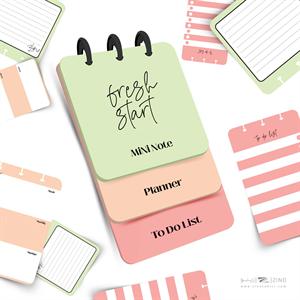 دفتریادداشت90برگ دکمه ای آبرنگ سری پله ای