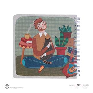 دفتریادداشت100برگ14*14فنردوبل جلدسخت مسترنوت کد467