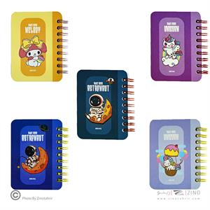 دفتریادداشت80برگ7*10 سیم ازبغل آبرنگ کدA043