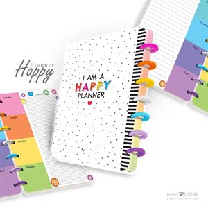 پلنر100برگ20*14جلدمجلد دکمه ای آبرنگ سری هپی