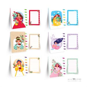 پلنر100برگ20*14جلدمجلد دکمه ای آبرنگ سری هپی