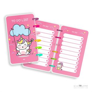 تودولیست100برگ10*17دکمه ای آبرنگ سری یونی کورن