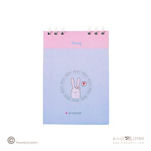 دفتر25برگی B6سایز125*175 کاغذرنگی ابرنگی خرگوشی برگ سری بانی استایل کد70853