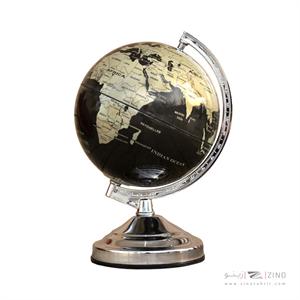 کره جغرافیایی سایز20 پایه کلاسیک چراغ دار طلایی لاتین ایده
