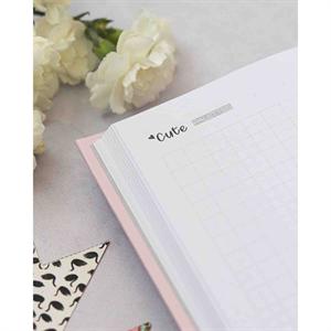 دفتر100برگ شطرنجی A5 ته دوخت جلد سخت طلاکوب/نقره برگ سری کیوت پالت  کد70501